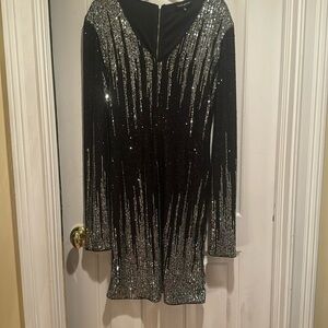 Alloy Apparel 🔥black dress with black and silver sequins NWT